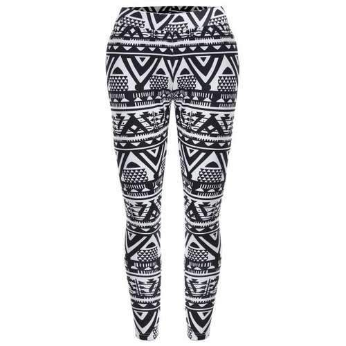 High Waisted Geometric Print Christmas Leggings - Black S