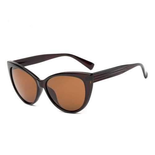 TOMYE P592 Fashion PC Cat Polarized Sunglasses for Women - Tea-colored