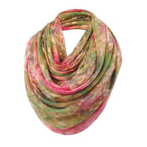 Funny Mosaic Tile Pattern Sheer Scarf - Tutti Frutti