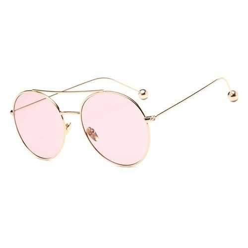 Viendo Vintage Alloy Aviator Sunglasses For Men Womwn Fashion Anti UV400 Glasses - Gold Pink