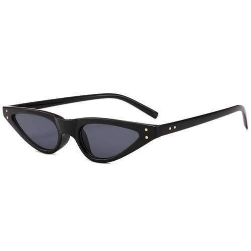 Unique Full Frame Embellished Street Snap Sunglasses - Bright Black+grey