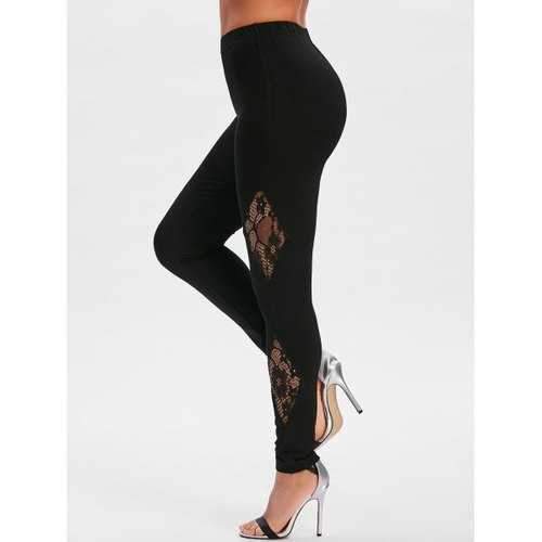 High Waist Fitted Leggings - Black M