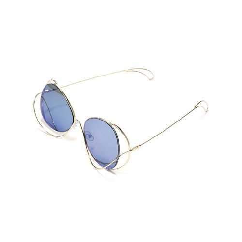 Unique Hollow Out Metal Full Frame Sunglasses - Green