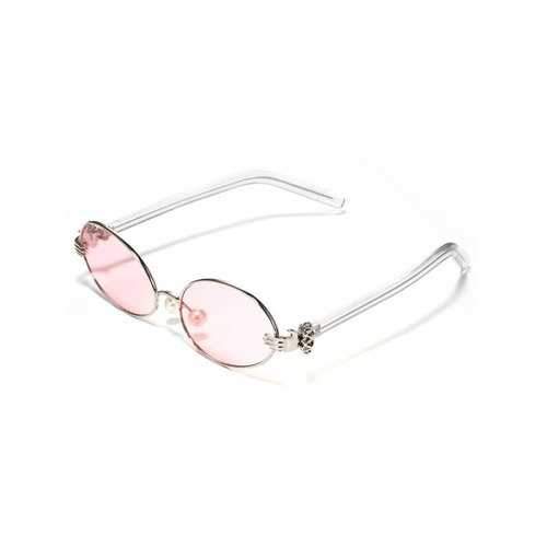Faux Pearl Nose Pad Oval Sunglasses - Pink Bubblegum