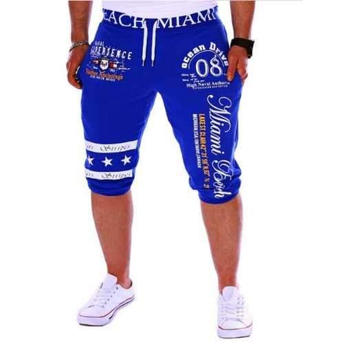 New Men's Casual Fashion Digital Print Shorts - Royal Blue Xl