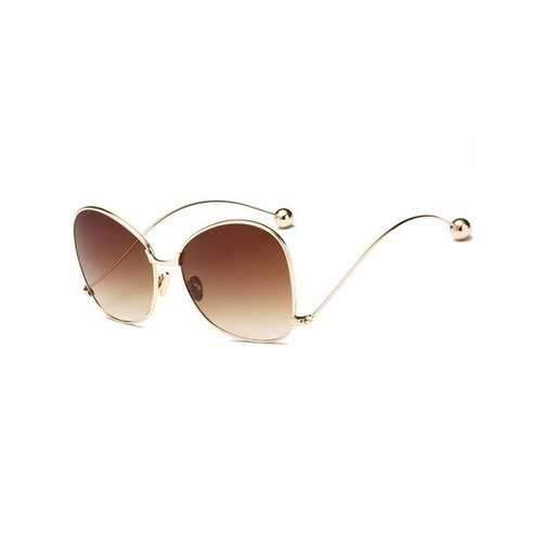 Anti Fatigue Butterfly Bent Legs Sunglasses - Coffee