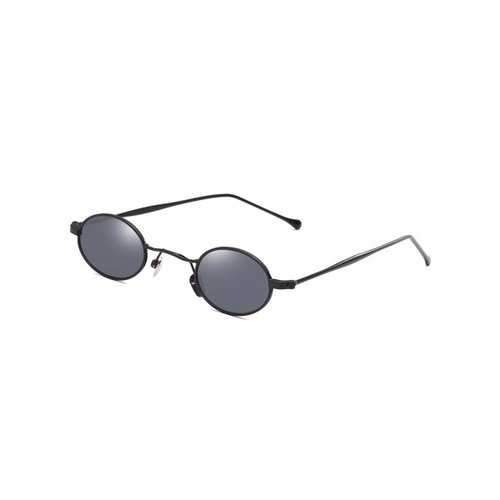 Anti Fatigue Metal Full Frame Oval Sunglasses - Battleship Gray