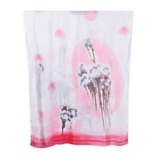 Flourishing Kapok Decorative Silky Long Scarf - Lava Red