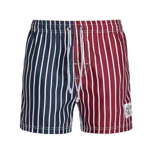 Front Back Contrast Color Difference Stripe Board Shorts - 2xl