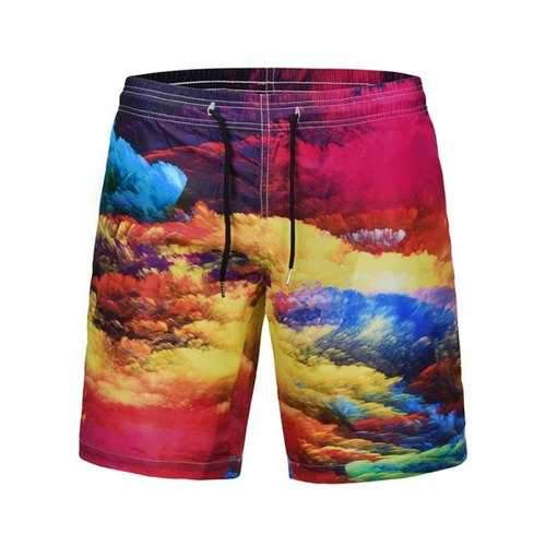 Colorful Clouds Oil Painting Print Quick Dry Shorts - 2xl
