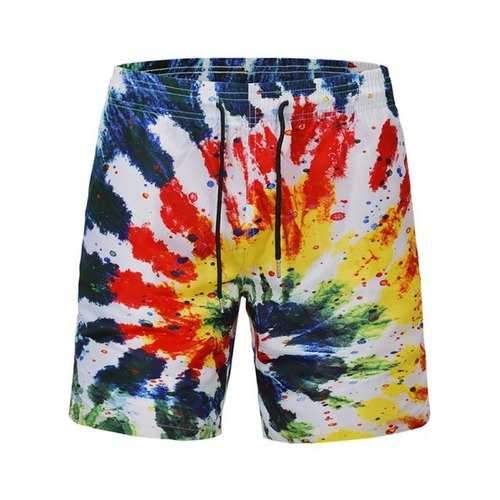 Graffiti Printed Quick Dry Beach Shorts - L