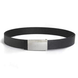 Men's Fashion PU Leather Classical Smooth Metal Buckle Belt