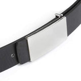 Men's Fashion PU Leather Classical Smooth Metal Buckle Belt