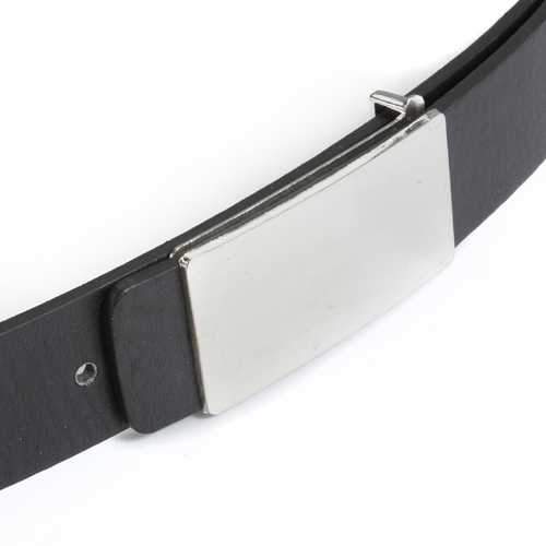 Men's Fashion PU Leather Classical Smooth Metal Buckle Belt