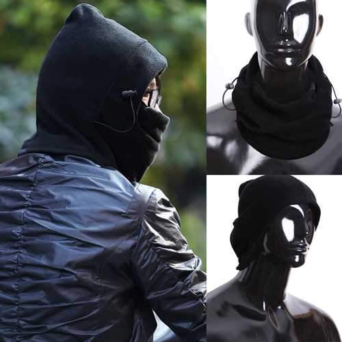 Men's Outdoor Ski Neck Protection Fleece Riding Hat Visor Caps