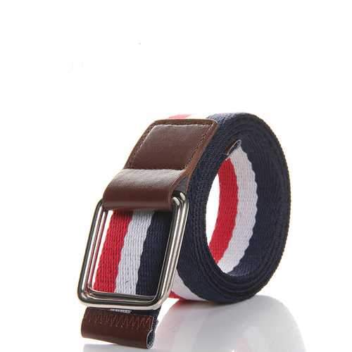 Mens Colorful Stripe Canvas Belt 5 Colors