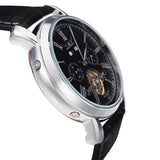 JARAGAR Luxury Skeleton Automatic Mechanical Leather Men Wrist Watch