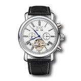 JARAGAR Luxury Skeleton Automatic Mechanical Leather Men Wrist Watch