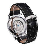 JARAGAR Luxury Skeleton Automatic Mechanical Leather Men Wrist Watch