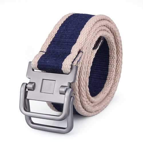 Unisex Double Loop Stainless Steel Buckles Belts