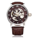 OULM Fashionable Mechanical Big Dial Men PU Leather Strap Wrist Watch