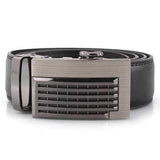 Mens Pierced Design Automatic Buckle Leather Belts