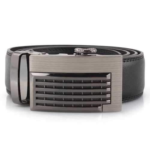 Mens Pierced Design Automatic Buckle Leather Belts