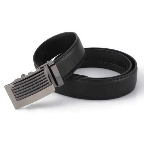 Mens Pierced Design Automatic Buckle Leather Belts
