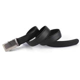 Mens Pierced Design Automatic Buckle Leather Belts