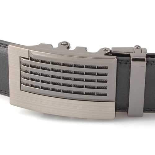 Mens Pierced Design Automatic Buckle Leather Belts