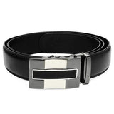 Men Automatic Buckle Leather Business Black Belt