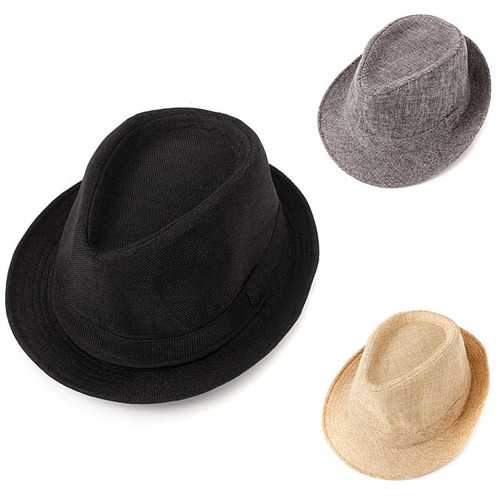 Mens Women Unisex Fedora Hat Trilby Polyester Cotton Blend Panama Beach Sun Cap