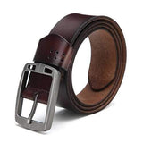 Men Leisure Jeans Pin Buckle Cowhide Leather Belt