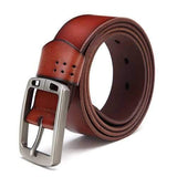 Men Leisure Jeans Pin Buckle Cowhide Leather Belt