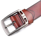 Men Leisure Jeans Pin Buckle Cowhide Leather Belt