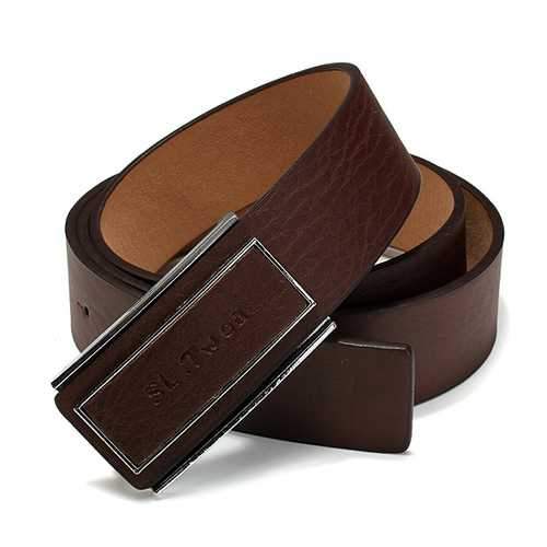 Mens Business Automatic Buckle PU Leather Waist Strap Belt