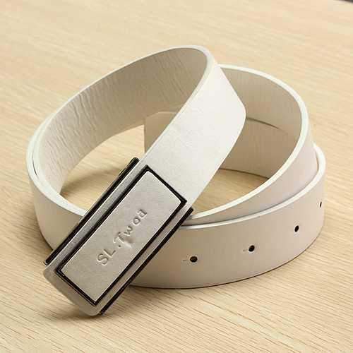 Mens Business Automatic Buckle PU Leather Waist Strap Belt