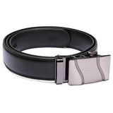 Mens Automatic Buckle Business Leisure Black Leather Belt