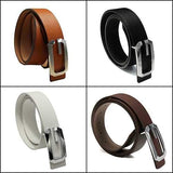 Men Women Metal Buckle Leather Business Belt