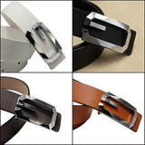 Men Women Metal Buckle Leather Business Belt
