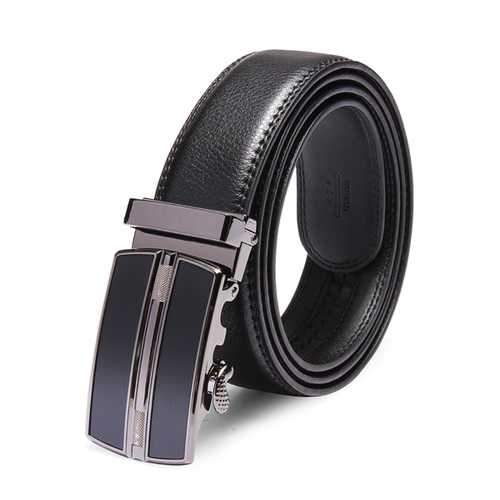 Men's Automatic Buckle Leather Casual Business Black Belt