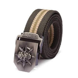 Mens Stylish Casual Skull Thick Canvas Overalls Belt