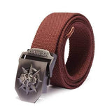 Mens Stylish Casual Skull Thick Canvas Overalls Belt