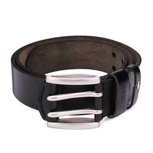 Men's Classic Retro Needle Double Pin Buckle Leather Belt