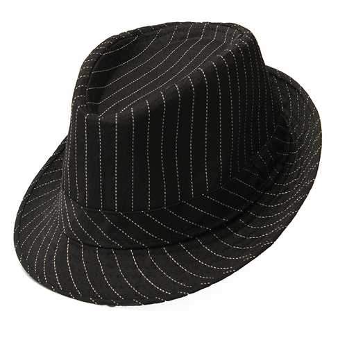 Men Women Cotton Fedoras Trilby Hat Bonnet Roll Brim Striped Cap
