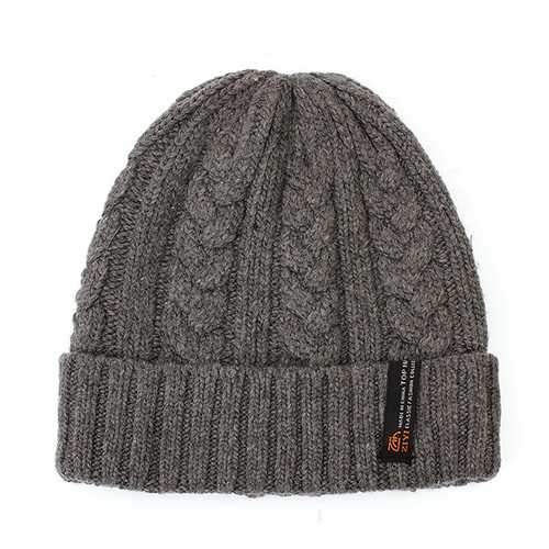 Men Crochet Braided Knit Winter Warm Ski Beanie Wool Cuff Hats Caps