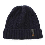 Men Crochet Braided Knit Winter Warm Ski Beanie Wool Cuff Hats Caps