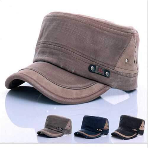 Unisex Cotton Blend Military Washed Baseball Cap