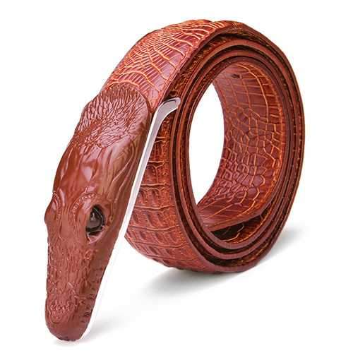 125CM Mens Leather  Polyvinyl Chloride Alligator Alloy Belt