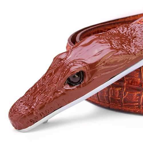 125CM Mens Leather  Polyvinyl Chloride Alligator Alloy Belt
